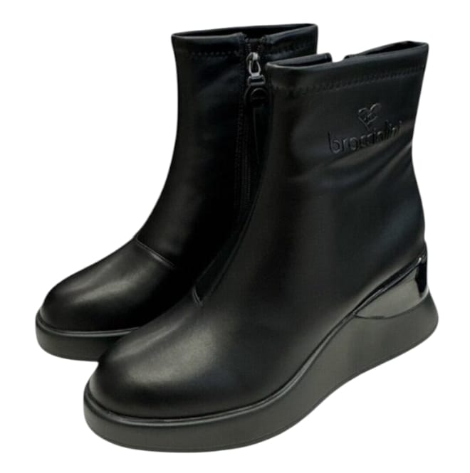 Braccialini donna stivaletto con zeppa nero - SculcoScarpe