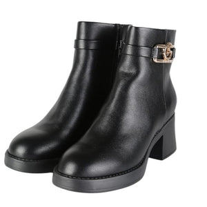 Tronchetto donna in pelle nero con tacco gommato Gattinoni - SculcoScarpe