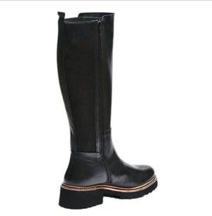 Stivale nero cinzia soft gambale elastico con cerniera laterale in pelle nero - SculcoScarpe