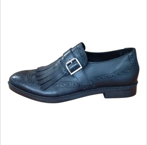 CRISTIN Scarpa Donna Made in Italy in Vera Pelle Nera – Mocassino Elegante con Fibbie CRISTIN colore Nero - SculcoScarpe