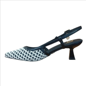 Décolleté Slingback Donna Gold&Gold GP768 Nera Intrecciata – Scarpe Eleganti con Tacco Medio Gold&gold colore Nero - SculcoScarpe