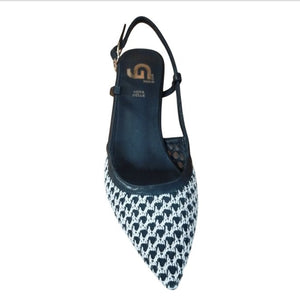 Décolleté Slingback Donna Gold&Gold GP768 Nera Intrecciata – Scarpe Eleganti con Tacco Medio Gold&gold colore Nero - SculcoScarpe
