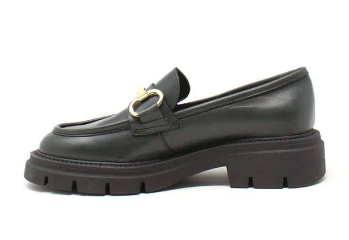 Mocassino Donna Cinzia Soft Verde Scuro in Pelle con Plantare in Pelle e Suola Carrarmato Mocassino colore Militare - SculcoScarpe
