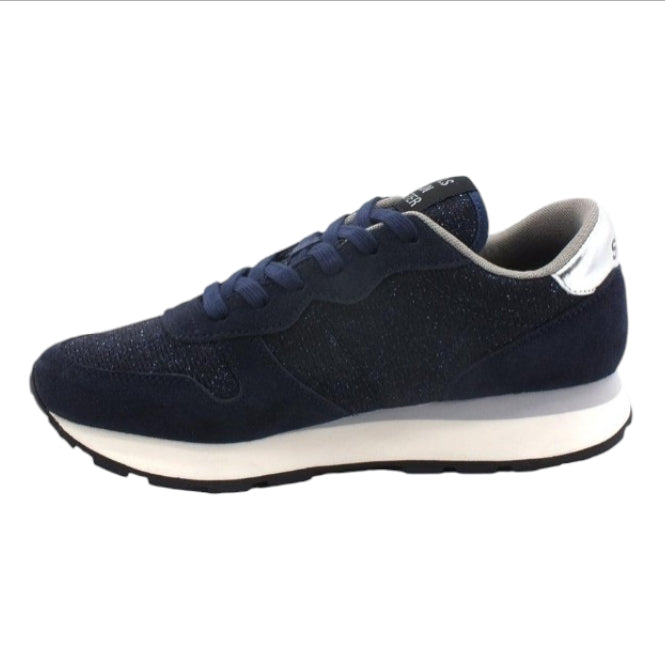 SUN68 Ally Thing Glitter Donna Blu Navy – Sneakers Basse Glamour con Dettagli Brillantinati