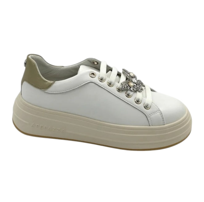 Sneakers Donna Apepazza LEA White/Platinum – Scarpe Bianche con Dettagli Platino, Comode e Glam