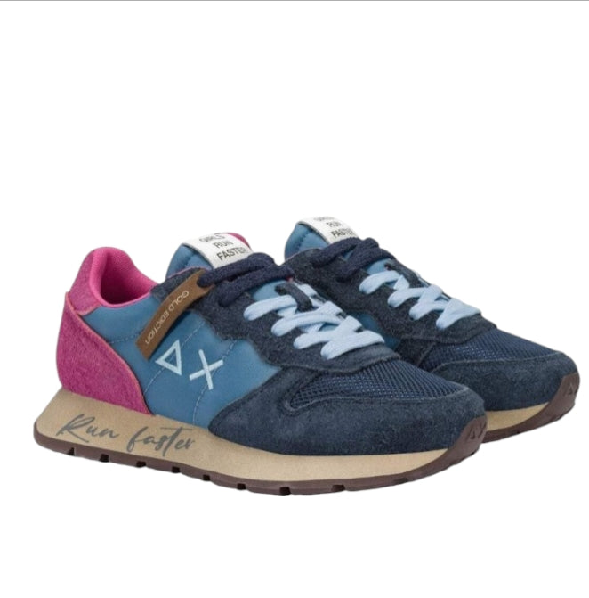SUN68 Ally Vintage Donna Navy Blue Z45207 – Sneakers Casual Chic dallo Stile Retrò