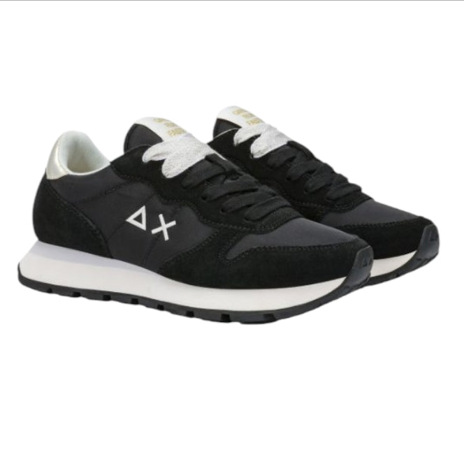 SUN68 Ally Gold Silver Donna Nero – Sneakers in Suede e Nylon dal Look Glamour