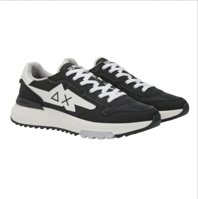 SUN68 Niki 2.0 Solid Uomo Nero – Sneakers in Nylon e PU Casual, Comode e Moderne
