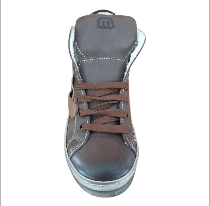 Melania Sneakers Bambina Alte Marrone con Zip e Fibbie – Scarpe Casual Bambina