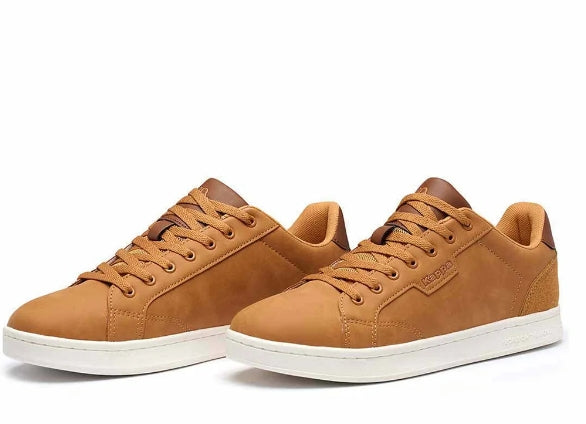 Sneakers Kappa Uomo Color Cuoio Casual con Lacci e Suola Bianca