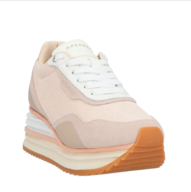 Sneakers Donna Ape Pazza in Pelle Camosciata Cipria – Eleganza Soft e Comfort