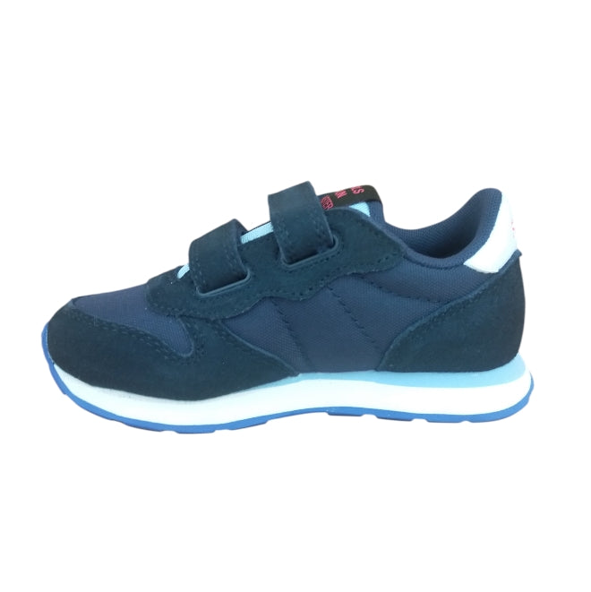 Sneakers Bambina SUN68 Blu con Strappi e Dettagli Rosa – Scarpe Comode e Sportive per Bambina