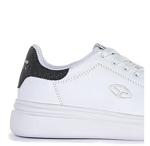 Sneakers Solo Soprani Uomo Bianche con Suola Alta e Dettagli blu