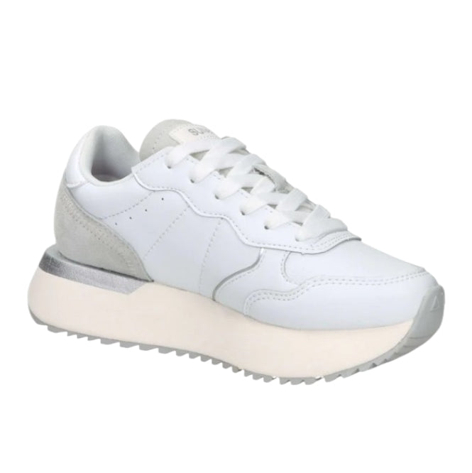 SUN68 Big Ally Donna Bianco/Panna – Sneakers Platform in Pelle dal Design Casual Chic