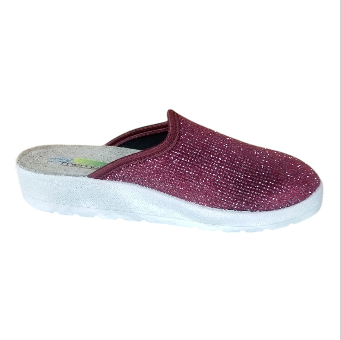 Ciabatta EcoBio Glitter con Plantare Memory e Pelle Sanitaria