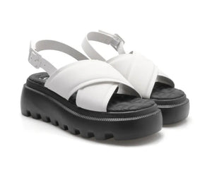 Sandalo Donna Byblos Bianco/Nero Platform – Casual Chic con Suola Carrarmato Byblos colore Bianco - SculcoScarpe