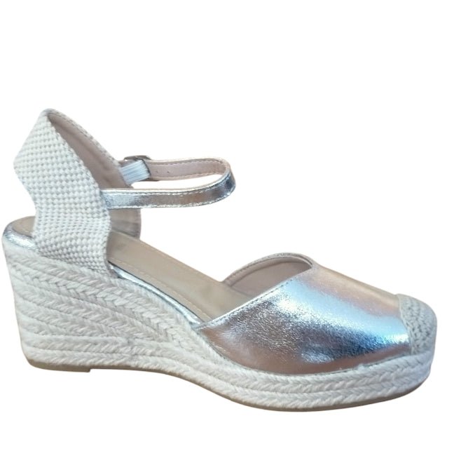 Sandalo Donna GALIA Argento con Zeppa – Elegante, Comodo, Stile Espadrillas Estate Galia colore Silver - SculcoScarpe
