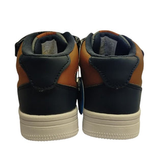 sneaker alta Melania per bambino con chiusura a strappo e lacci elastici e plantare in memory Melania colore blu/marrone - SculcoScarpe
