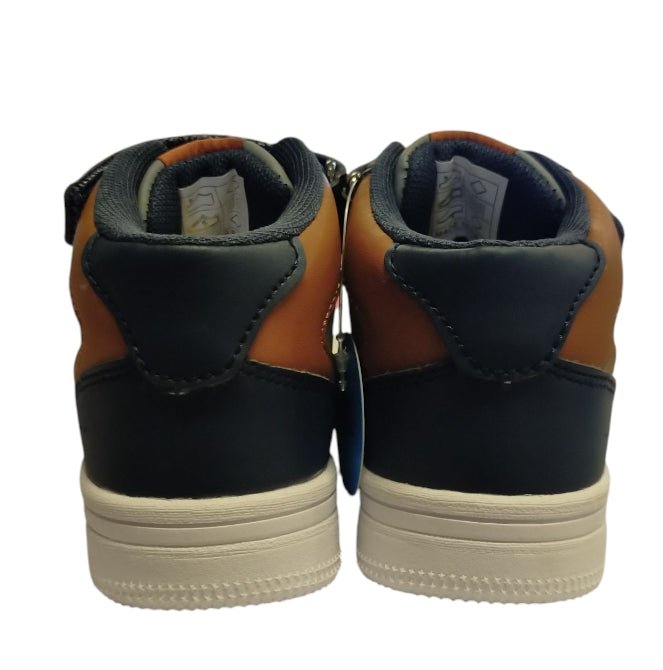 sneaker alta Melania per bambino con chiusura a strappo e lacci elastici e plantare in memory Melania colore blu/marrone - SculcoScarpe