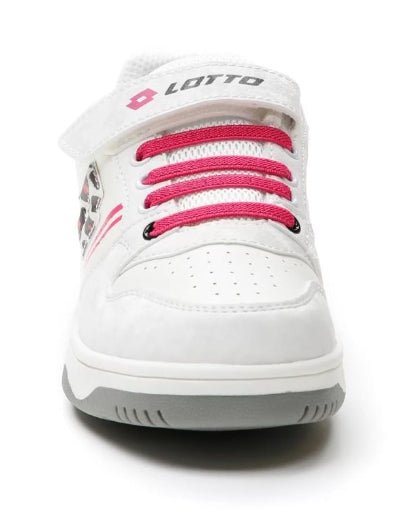 Sneakers Bambina Lotto Bianca con Dettagli Fucsia e Fantasia Animalier – Comfort e Stile Glam Lotto colore Bianco/animalier/fuxia - SculcoScarpe