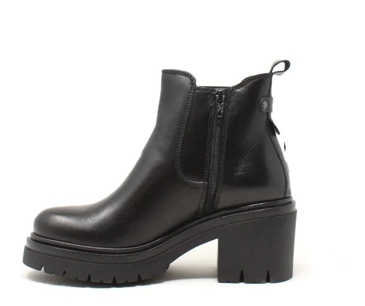 Stivaletto Donna Cinzia Soft Nero in Pelle con Tacco Largo e Suola Carrarmato Stivaletto colore Nero - SculcoScarpe