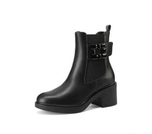stivaletto donna con tacco Queen Helena in ecopelle nera. stivaletto colore Nero - SculcoScarpe