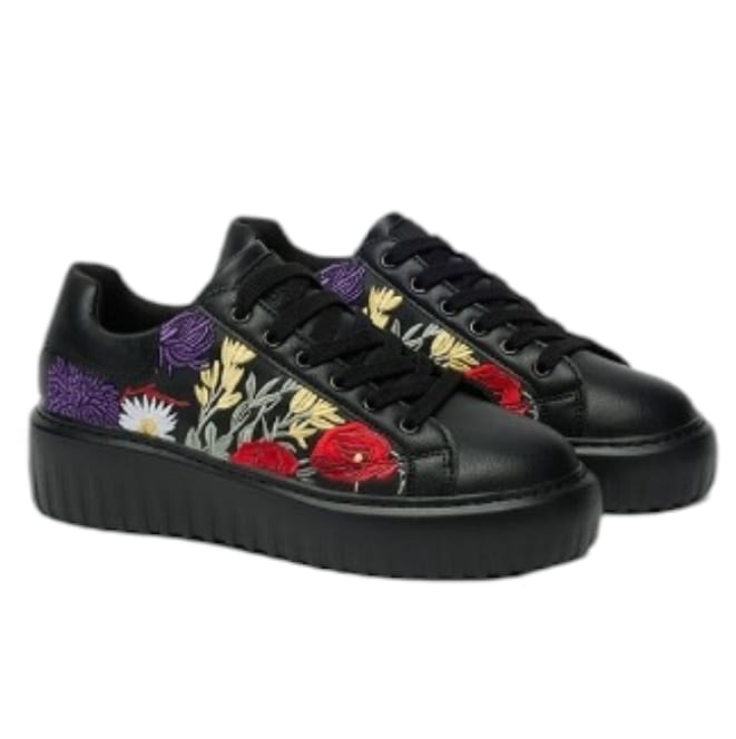 Braccialini sneaker nera flower B115  -  SculcoScarpe