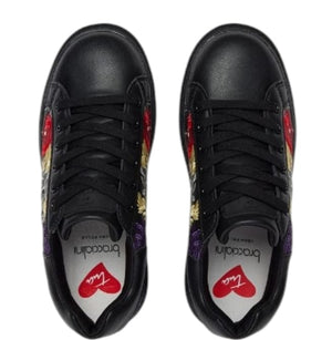Braccialini sneaker nera flower B115  -  SculcoScarpe