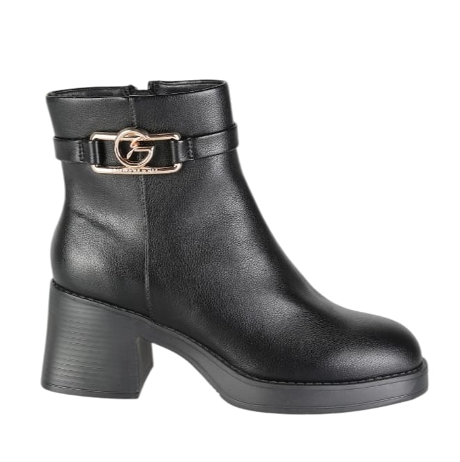 Tronchetto donna in pelle nero con tacco gommato Gattinoni  -  SculcoScarpe