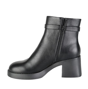 Tronchetto donna in pelle nero con tacco gommato Gattinoni  -  SculcoScarpe