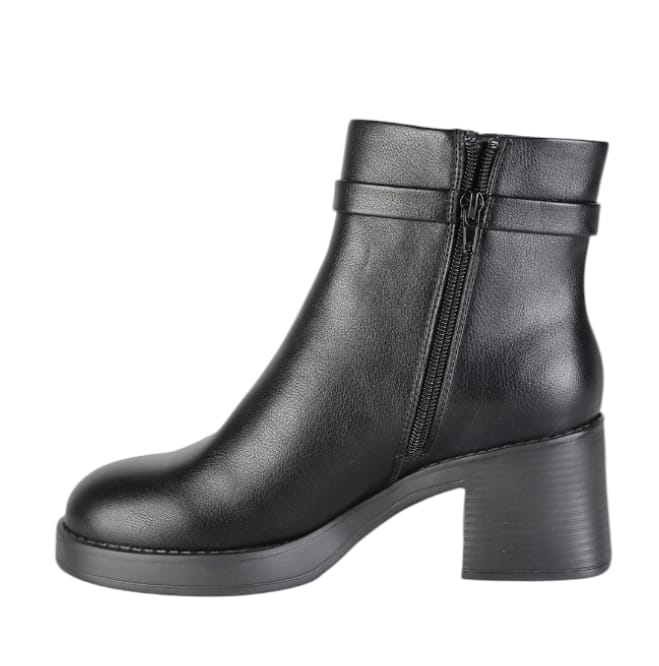 Tronchetto donna in pelle nero con tacco gommato Gattinoni  -  SculcoScarpe