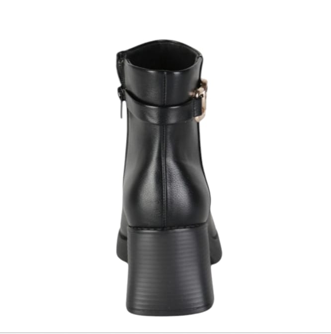 Tronchetto donna in pelle nero con tacco gommato Gattinoni  -  SculcoScarpe