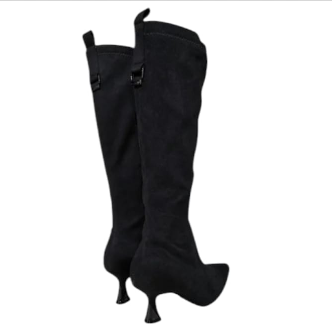 Stivale nero in suede Braccialini B17  -  SculcoScarpe