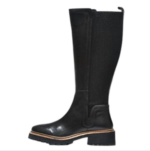Stivale nero cinzia soft gambale elastico con cerniera laterale in pelle nero  -  SculcoScarpe