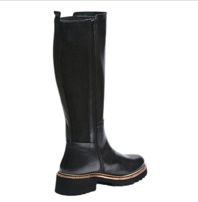 Stivale nero cinzia soft gambale elastico con cerniera laterale in pelle nero  -  SculcoScarpe