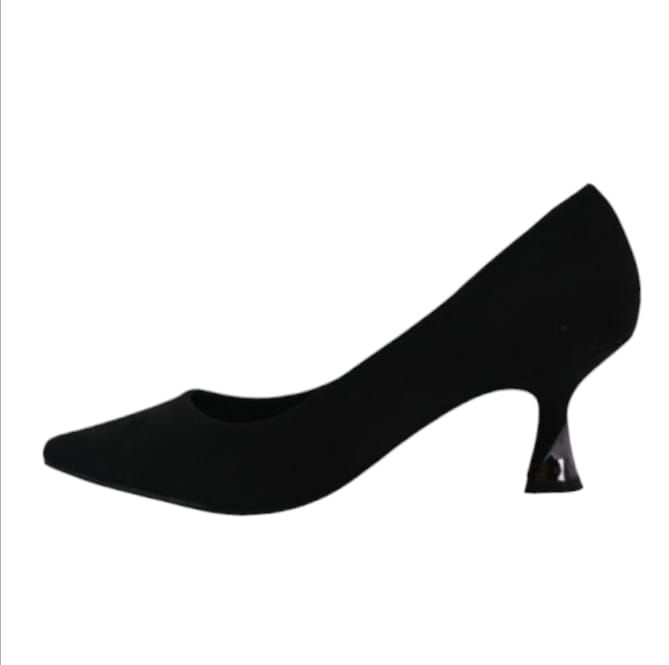 Braccialini donna in suede nero con tacco  -  SculcoScarpe