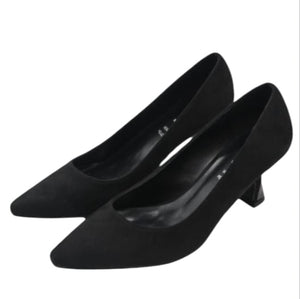 Braccialini donna in suede nero con tacco  -  SculcoScarpe