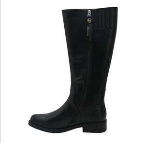 Stivale braccialin in pelle nero donna tacco basso e charm a cuore  -  SculcoScarpe