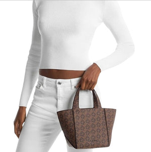 Borsa Tote Piccola Donna Michael Kors Jordi Logo Empire – Shopping Bag Elegante Michael kors colore Marrone - SculcoScarpe