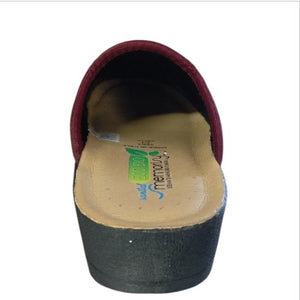 Ciabatta EcoBio con Tomaia Elasticizzata Glitter e Plantare in Memory Sanitaria Ciabatta colore Bordeaux - SculcoScarpe
