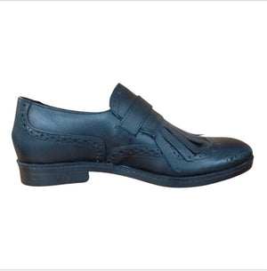 CRISTIN Scarpa Donna Made in Italy in Vera Pelle Nera – Mocassino Elegante con Fibbie CRISTIN colore Nero - SculcoScarpe