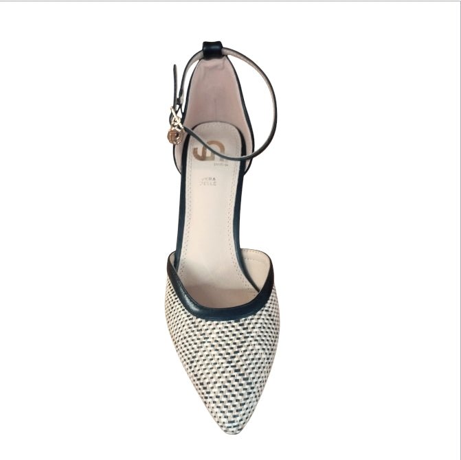 Décolleté Donna Gold&Gold GD216 Nero Intrecciato – Scarpe Eleganti con Tacco Alto e Cinturino Gold&gold colore Nero/beige - SculcoScarpe