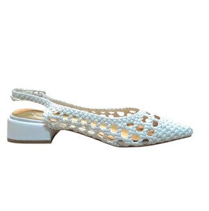 Décolleté Slingback Donna Galia Bianco Intrecciato – Scarpe Eleganti con Tacco Basso Galia colore Bianco - SculcoScarpe