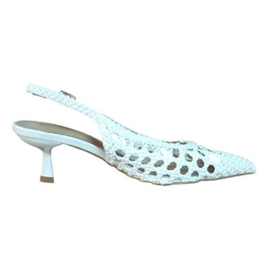 Décolleté Slingback Donna Galia Bianco Intrecciato – Scarpe Eleganti con Tacco Medio Galia colore Bianco - SculcoScarpe