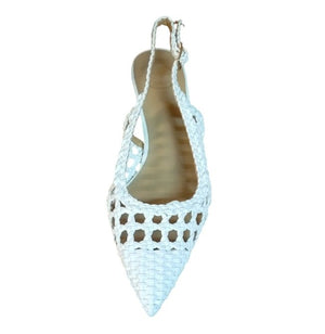 Décolleté Slingback Donna Galia Bianco Intrecciato – Scarpe Eleganti con Tacco Medio Galia colore Bianco - SculcoScarpe