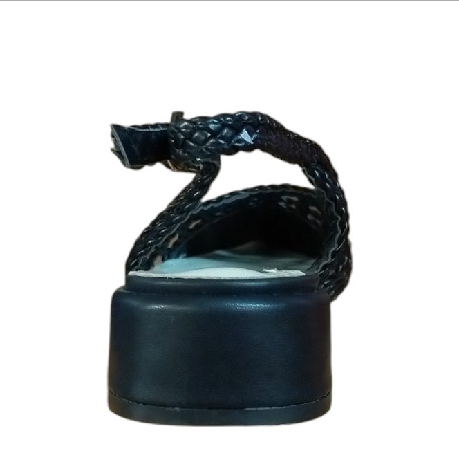 Décolleté Slingback Donna Galia Nero Intrecciato – Scarpe Eleganti con Tacco Basso Galia colore Nero - SculcoScarpe