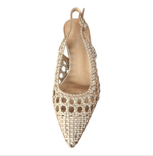 Décolleté Slingback Donna Galia Oro Intrecciato – Scarpe Eleganti con Tacco Medio Galia colore Gold - SculcoScarpe