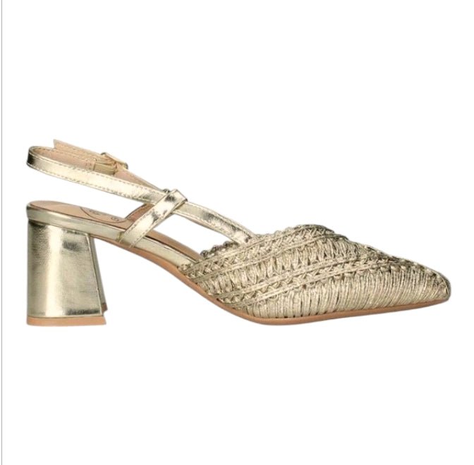 Décolleté Slingback Donna Galia Oro – Scarpe Eleganti con Tacco e Intreccio Glamour Galia colore Oro - SculcoScarpe