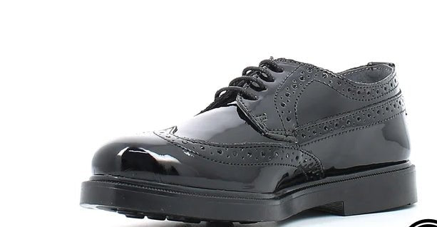Francesina Stringata Bambina Melania Vernice Nera Elegante Melania colore Nero - SculcoScarpe