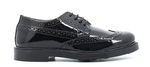 Francesina Stringata Bambina Melania Vernice Nera Elegante Melania colore Nero - SculcoScarpe